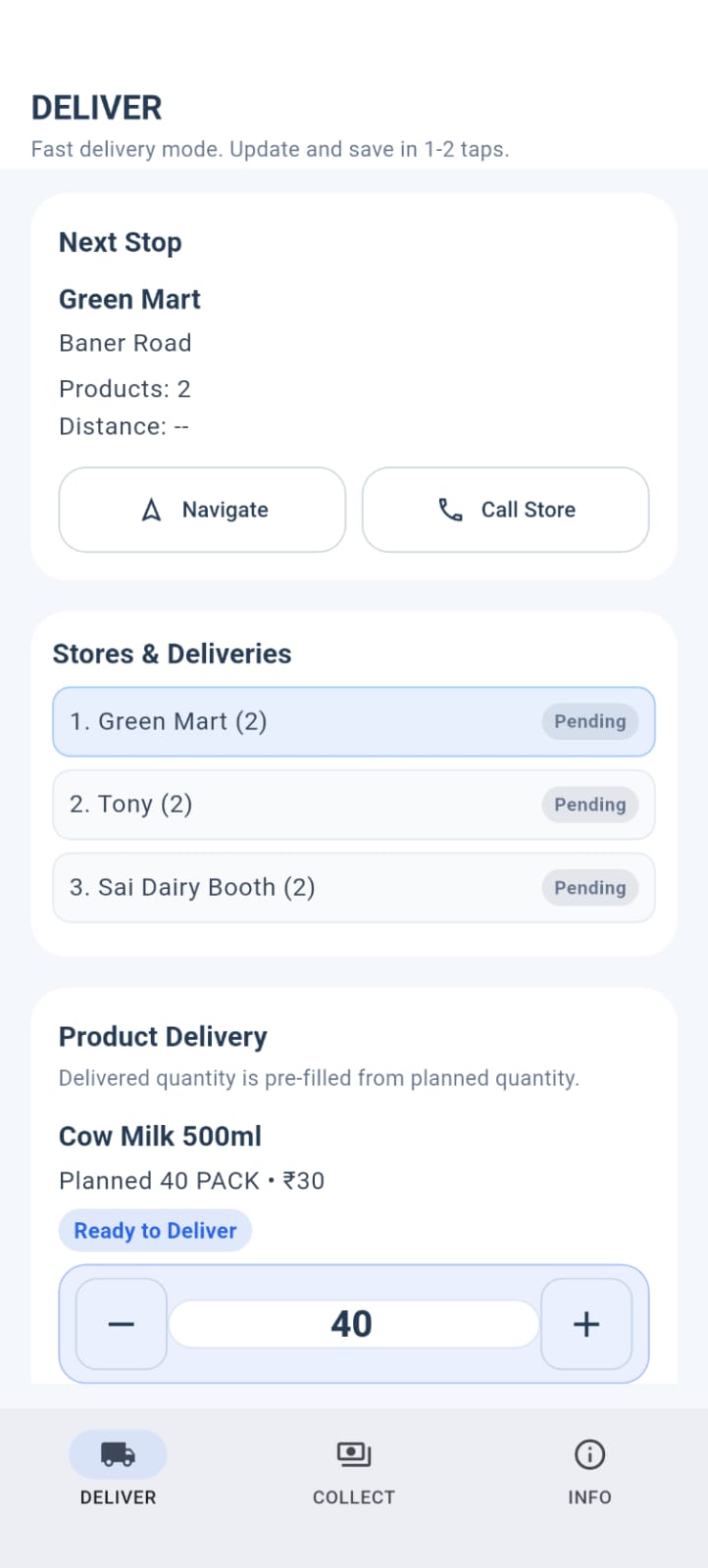 Driver app delivery page 1